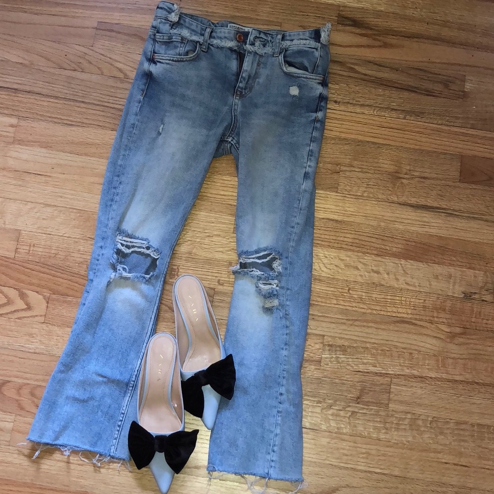 Zara jeans with slits